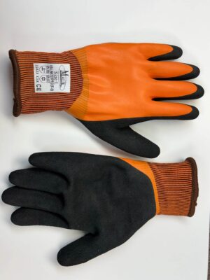 Cut Resistant Gloves, BlackOrange, Polyurethane Coated